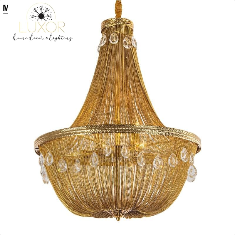 chandeliers Gold Link Crystal Chain Chandelier - Luxor Home Decor & Lighting