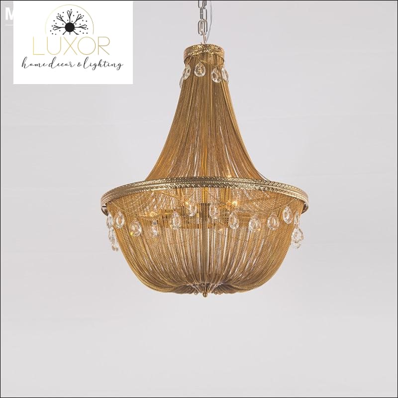 chandeliers Gold Link Crystal Chain Chandelier - Luxor Home Decor & Lighting