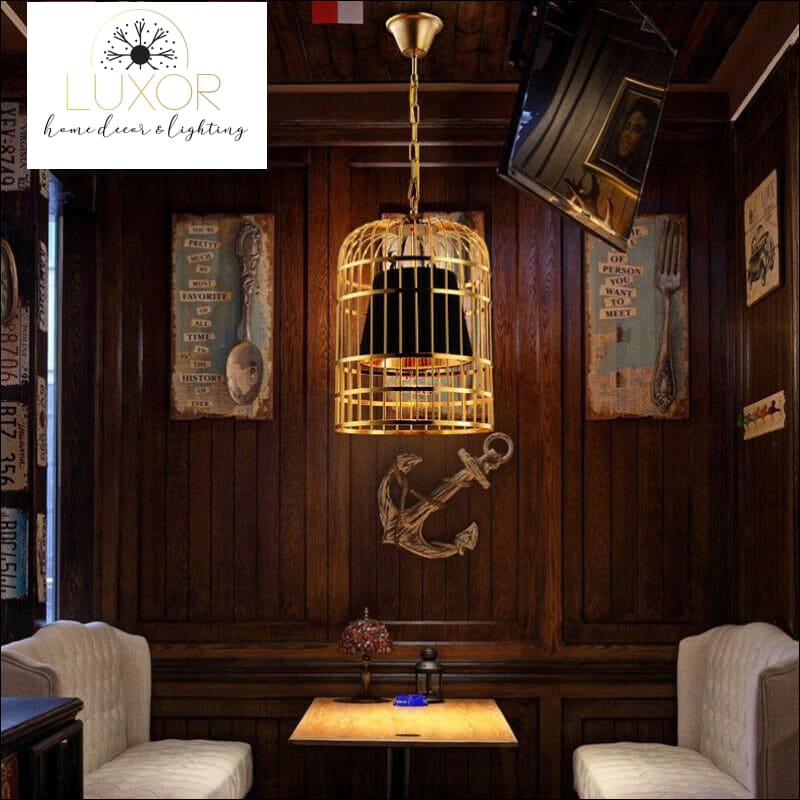 pendant lighting Golden Cage Hanging Pendant Light - Luxor Home Decor & Lighting