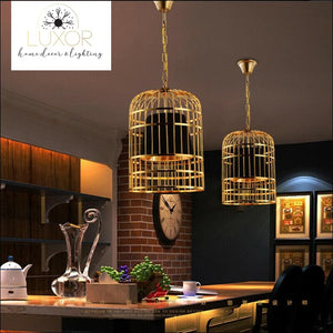 pendant lighting Golden Cage Hanging Pendant Light - Luxor Home Decor & Lighting