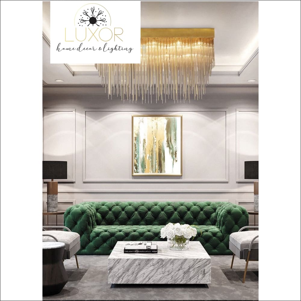 chandeliers Golden Crystal Cascade Chandelier - Luxor Home Decor & Lighting