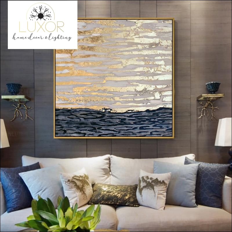 wall art Golden Sea Oil Painting - Luxor Home Decor & Lighting