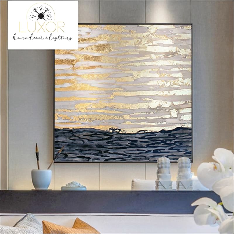 wall art Golden Sea Oil Painting - Luxor Home Decor & Lighting