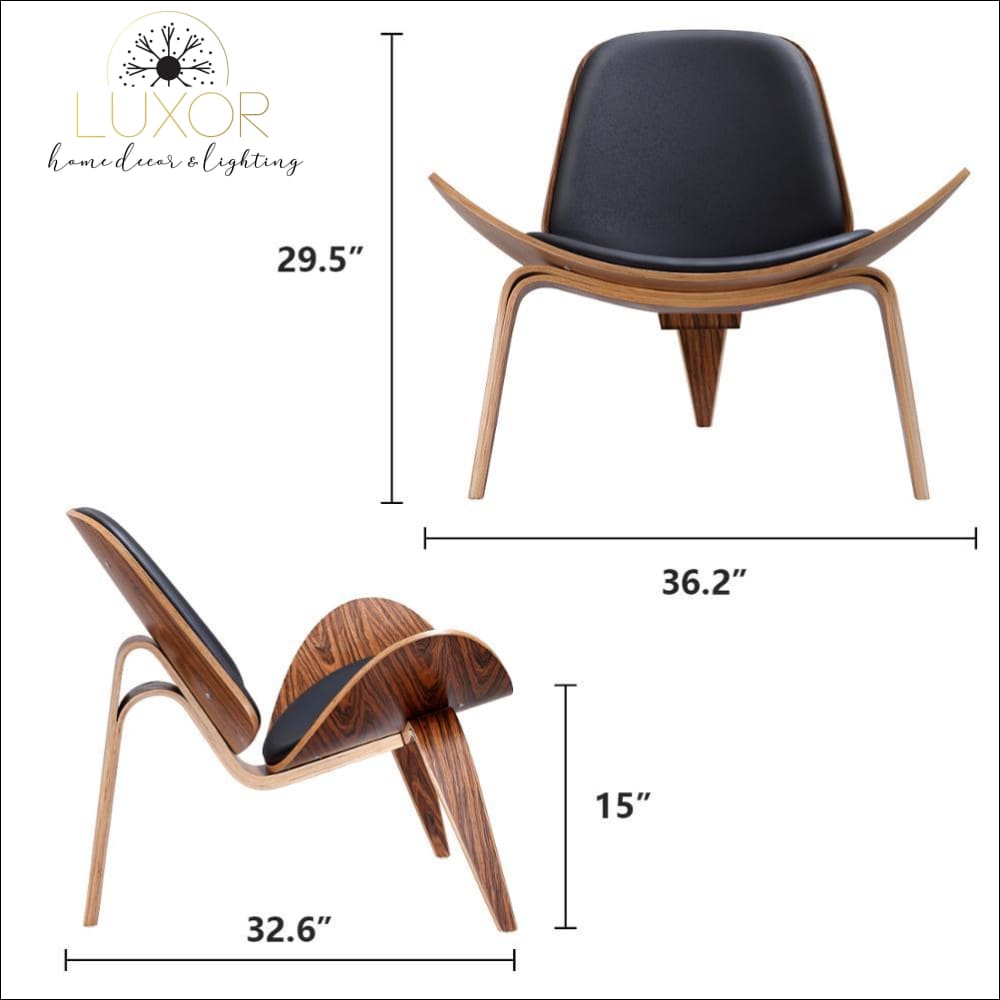 furniture Hansley Rosewood Shell Chair - Luxor Home Decor & Lighting