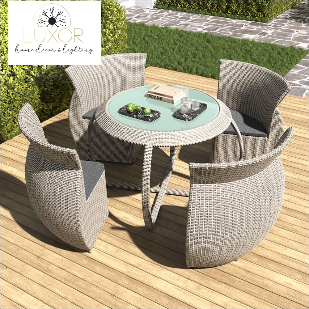 Hardon 5 Piece Rattan Outdoor Dining Set - Outdoor Seating