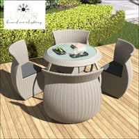Hardon 5 Piece Rattan Outdoor Dining Set - Outdoor Seating