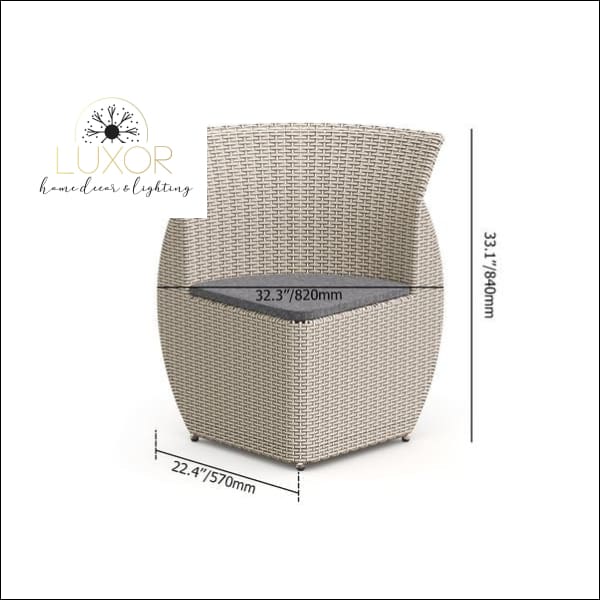Hardon 5 Piece Rattan Outdoor Dining Set - Outdoor Seating