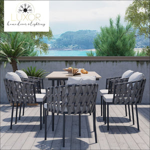 Bucari Modern 7 Piece Outdoor Dining Set - Outdoor Seating