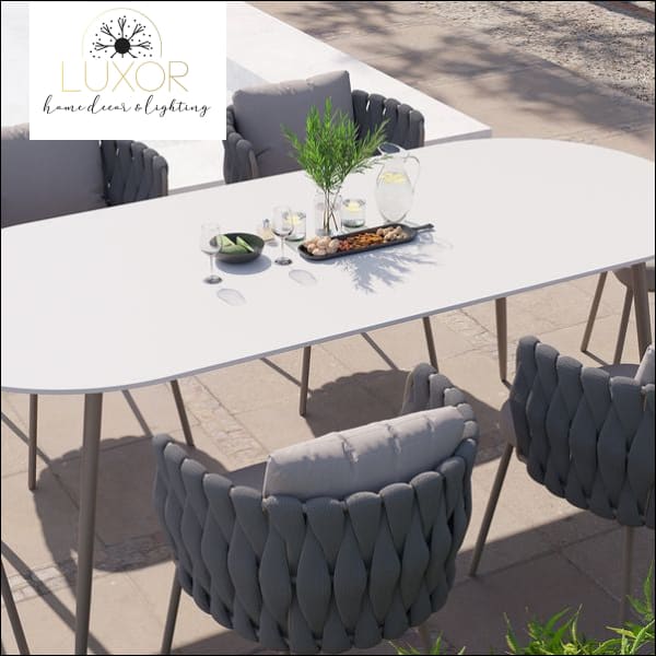 Bucari Modern 7 Piece Outdoor Dining Set - Outdoor Seating