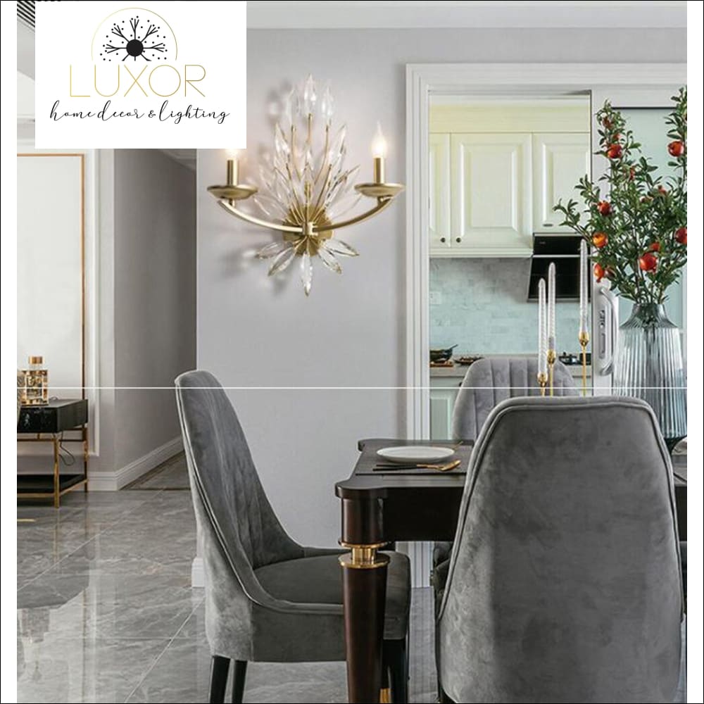 wall lighting Jaster Crystal Leaf Chandelier - Luxor Home Decor & Lighting