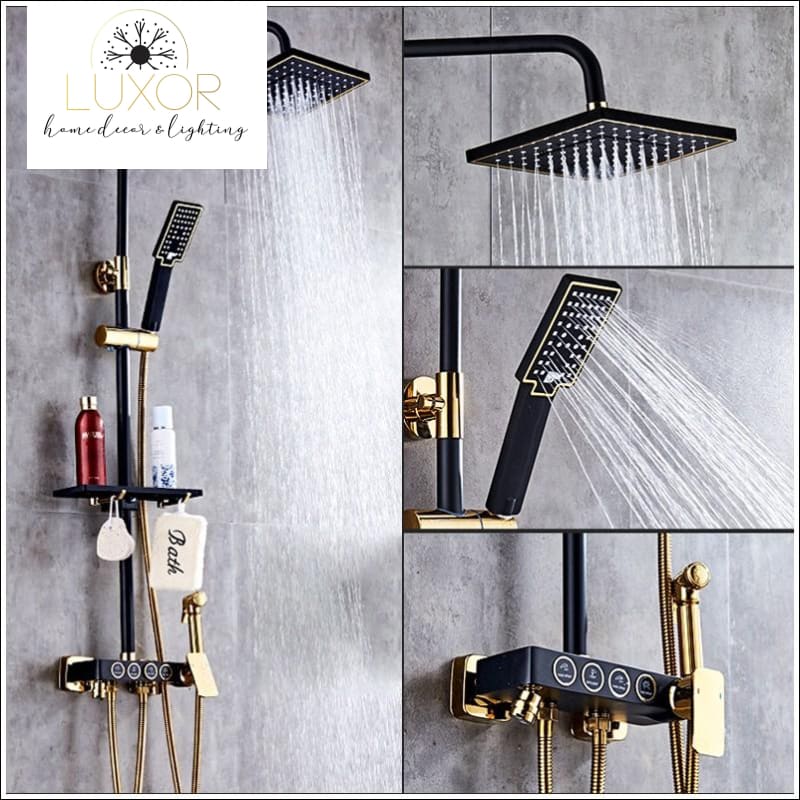 faucets Jeffrey Modern Shower Set (Black) - Luxor Home Decor & Lighting