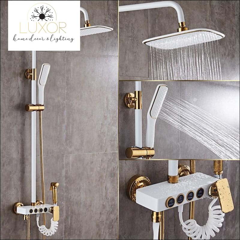 faucets Jeffrey White Modern Shower Set - Luxor Home Decor & Lighting