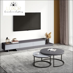 Jiliette Modern Gray Retractable TV Stand - furniture