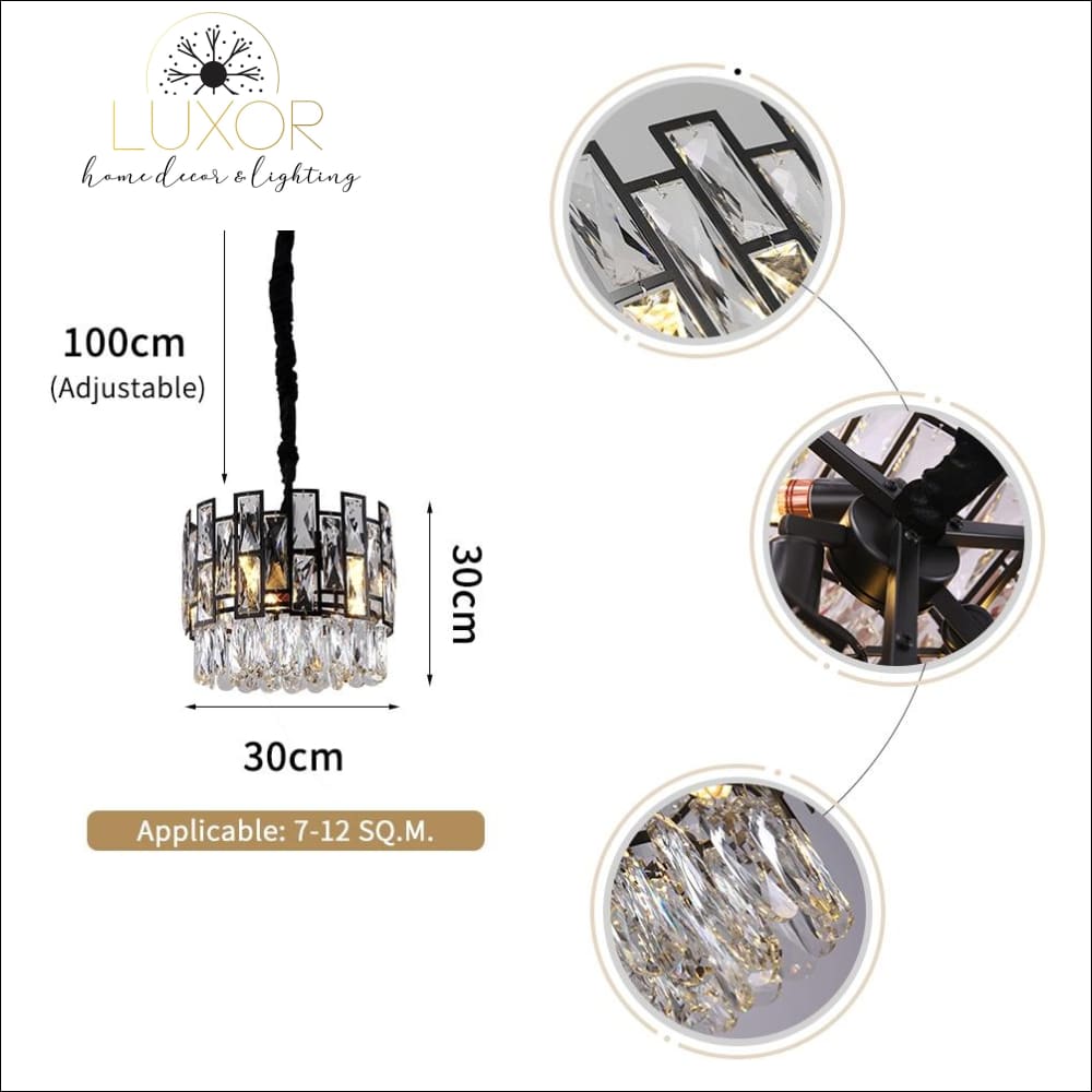 pendant lighting Joanise Crystal Black Pendant - Luxor Home Decor & Lighting