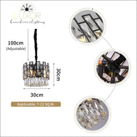 pendant lighting Joanise Crystal Black Pendant - Luxor Home Decor & Lighting