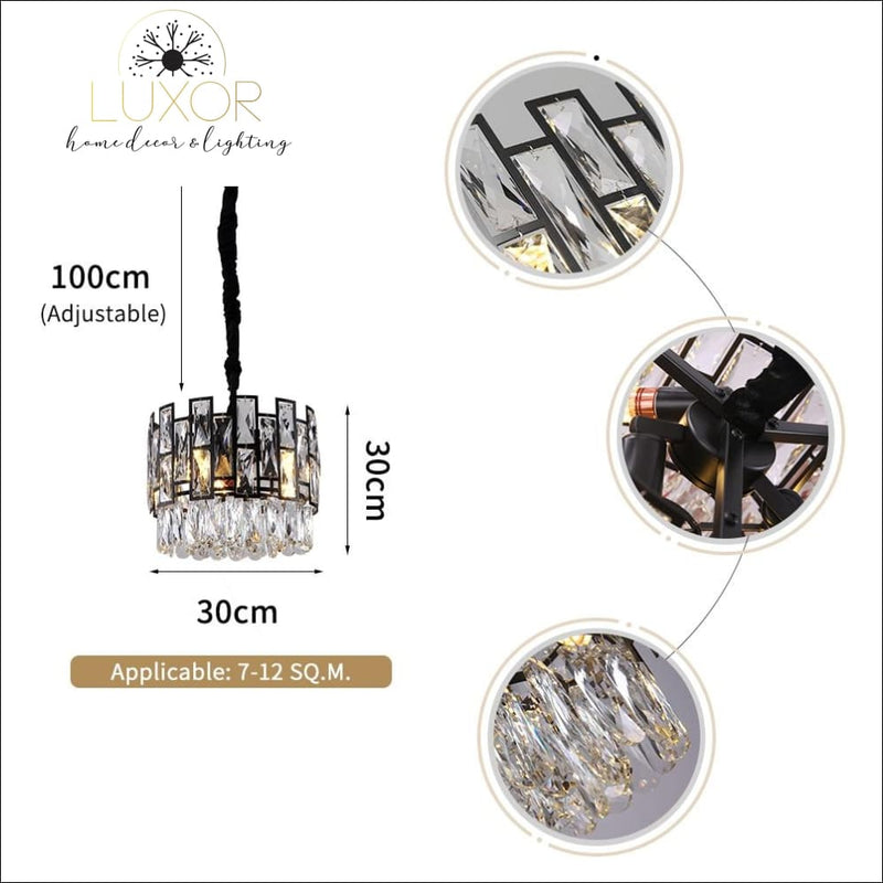 pendant lighting Joanise Crystal Black Pendant - Luxor Home Decor & Lighting