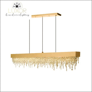 Jubelie Rectangle Crystal Chandelier - Gold / L100xW12xH25cm / Warm White - chandeliers