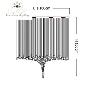 Karman Suspended Glass Chandelier - Dia100xH150cm / Black Stone / Cool light 6000K - chandeliers