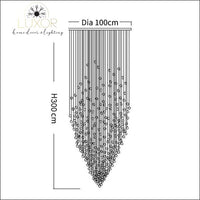 Karman Suspended Glass Chandelier - Dia100xH300cm / Clear Stone / Warm light 3000K - chandeliers