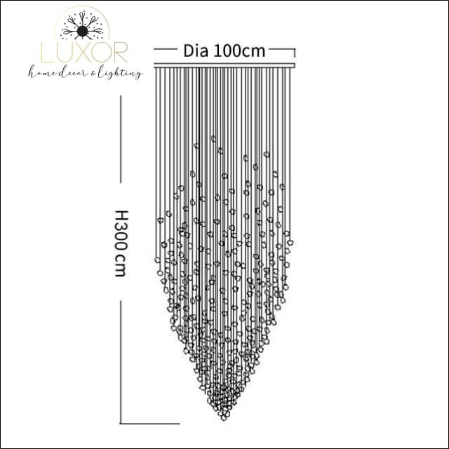 Karman Suspended Glass Chandelier - Dia100xH300cm / Clear Stone / Warm light 3000K - chandeliers