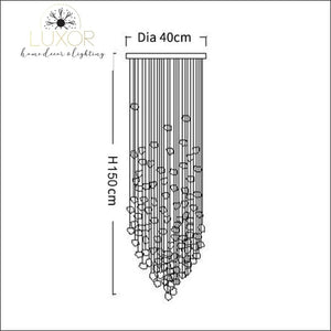 Karman Suspended Glass Chandelier - Dia40xH150cm / Black Stone / Cool light 6000K - chandeliers