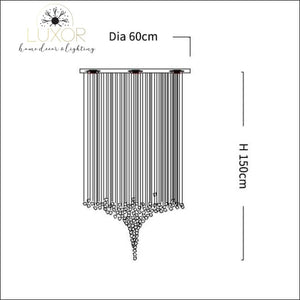 Karman Suspended Glass Chandelier - Dia60xH150cm / Black Stone / Cool light 6000K - chandeliers