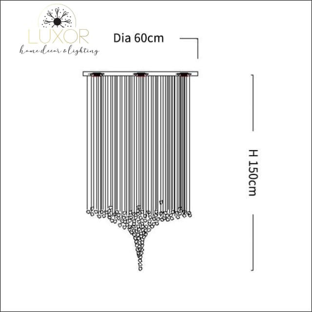 Karman Suspended Glass Chandelier - Dia60xH150cm / Black Stone / Cool light 6000K - chandeliers
