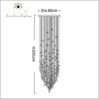 Karman Suspended Glass Chandelier - Dia60xH200cm / Black Stone / Cool light 6000K - chandeliers