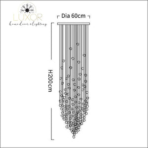 Karman Suspended Glass Chandelier - Dia60xH200cm / Black Stone / Cool light 6000K - chandeliers