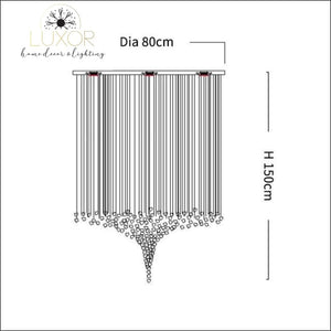 Karman Suspended Glass Chandelier - Dia80xH150cm / Black Stone / Cool light 6000K - chandeliers