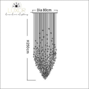 Karman Suspended Glass Chandelier - Dia80xH250cm / Black Stone / Cool light 6000K - chandeliers