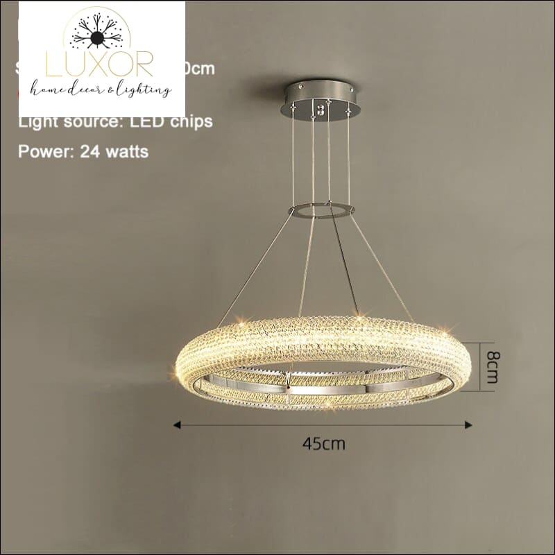 Kayla Crystal Ring Chandelier Collection - Dia45cm / Warm light 3000K / Gold chandelier - chandeliers