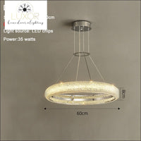 Kayla Crystal Ring Chandelier Collection - Dia60cm / Warm light 3000K / Gold chandelier - chandeliers