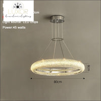 Kayla Crystal Ring Chandelier Collection - Dia80cm / Warm light 3000K / Gold chandelier - chandeliers