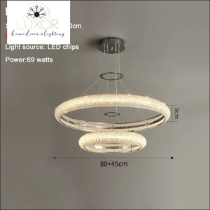 Kayla Crystal Ring Chandelier Collection - Dia80x45cm / Warm light 3000K / Gold chandelier - chandeliers