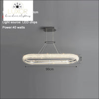 Kayla Crystal Ring Chandelier Collection - L90xW35xH8cm / Warm light 3000K / Gold chandelier - chandeliers