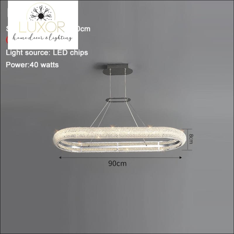 Kayla Crystal Ring Chandelier Collection - L90xW35xH8cm / Warm light 3000K / Gold chandelier - chandeliers