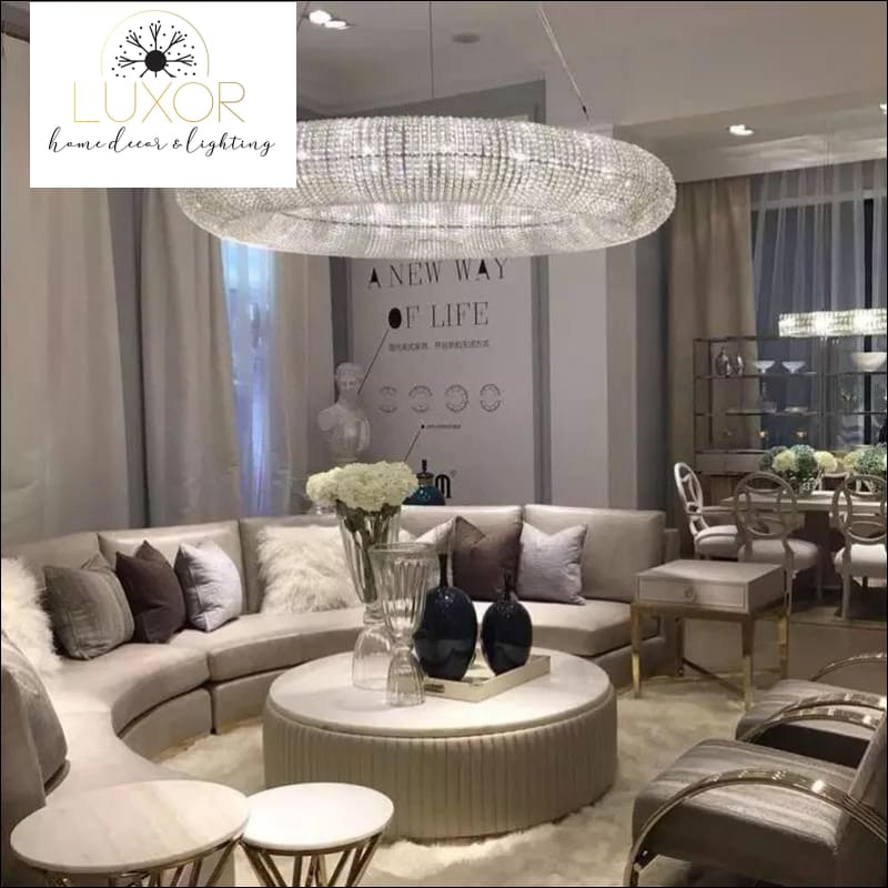 Kronos Crystal Ring Pendant - pendant lighting