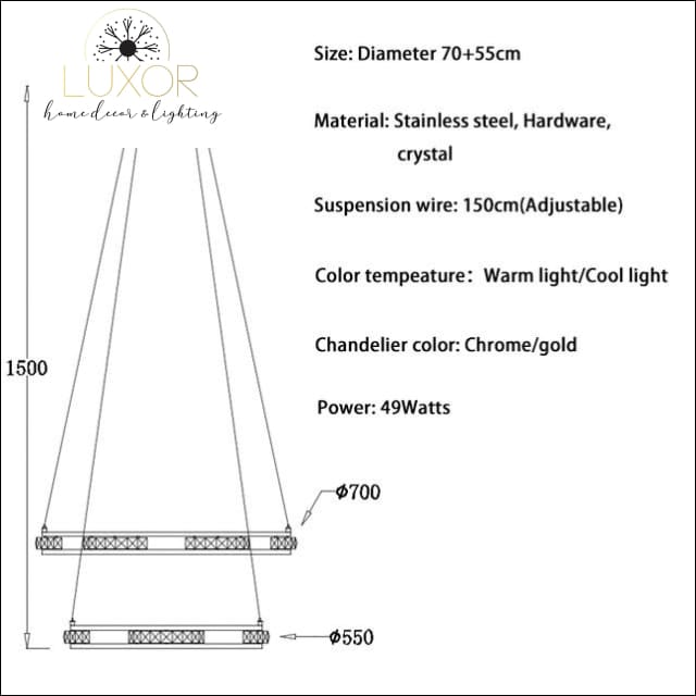 chandeliers Lana Staircase Luxury Chandelier - Luxor Home Decor & Lighting