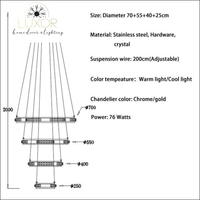 chandeliers Lana Staircase Luxury Chandelier - Luxor Home Decor & Lighting