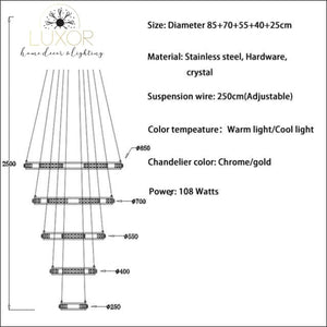 chandeliers Lana Staircase Luxury Chandelier - Luxor Home Decor & Lighting