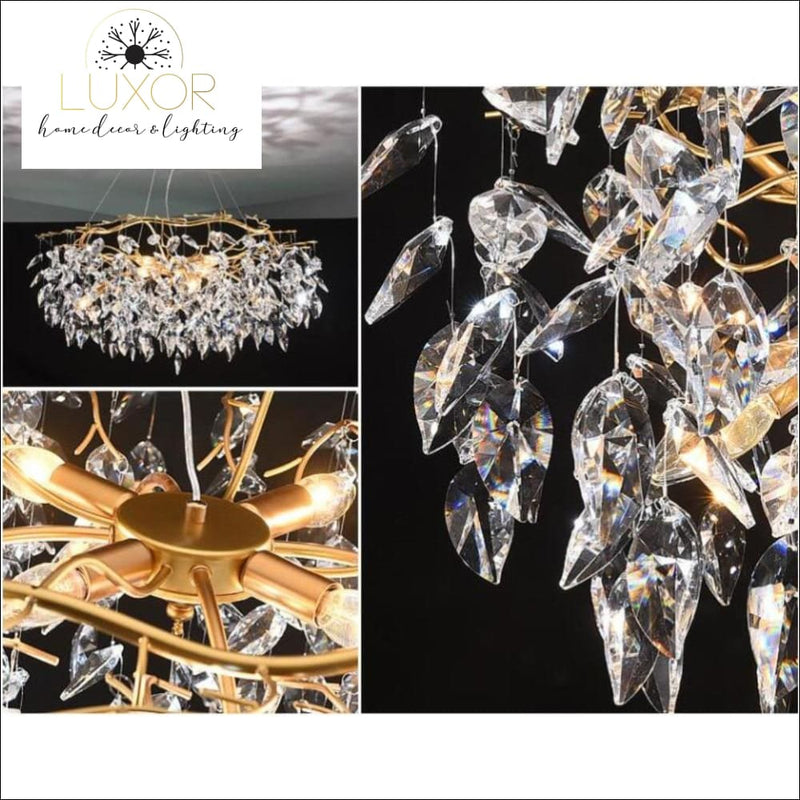 chandeliers Leaf Crystal Chandelier - Luxor Home Decor & Lighting