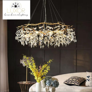 chandeliers Leaf Crystal Chandelier - Luxor Home Decor & Lighting