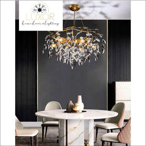 chandeliers Leaf Crystal Chandelier - Luxor Home Decor & Lighting