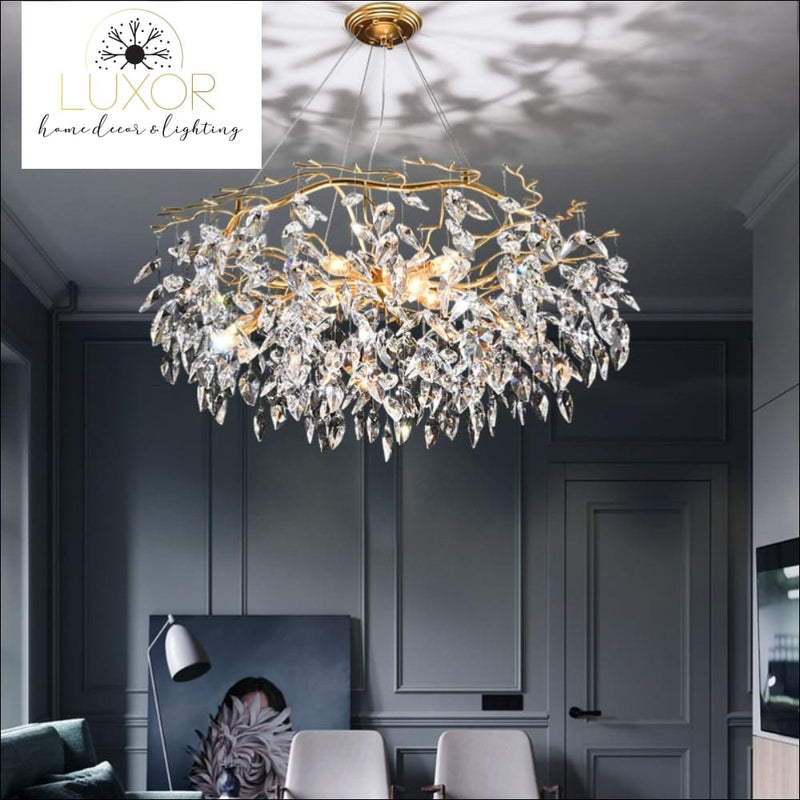 chandeliers Leaf Crystal Chandelier - Luxor Home Decor & Lighting