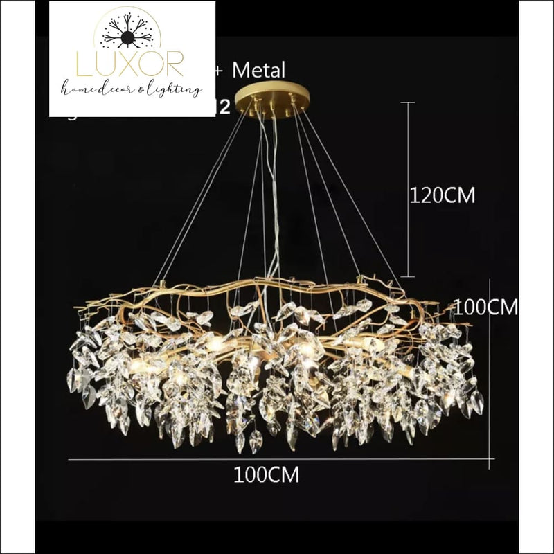 Leaf Crystal Chandelier - Gold / Dia100xH100cm / Warm White - chandeliers