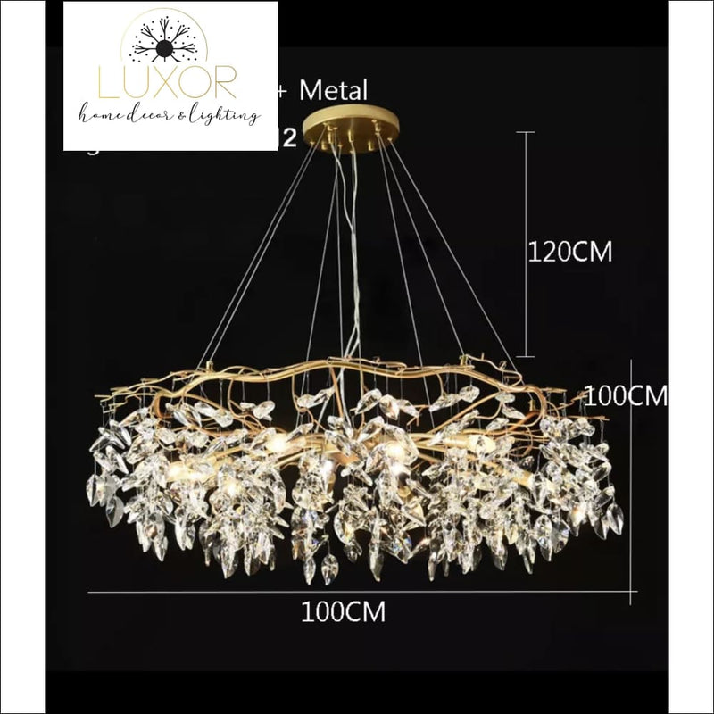 Leaf Crystal Chandelier - Gold / Dia100xH100cm / Warm White - chandeliers