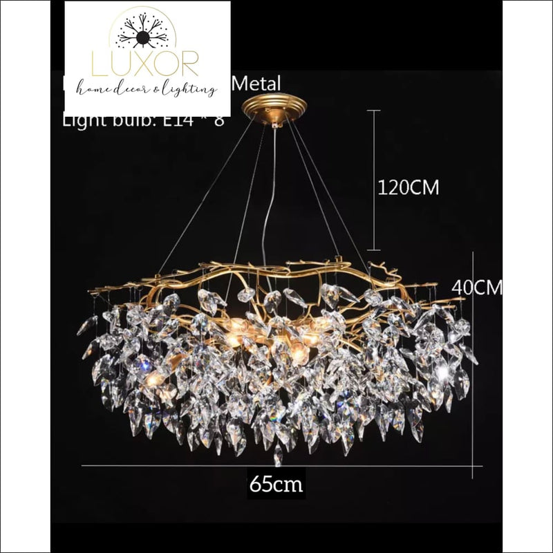 Leaf Crystal Chandelier - Gold / Dia65xH50CM / Warm White - chandeliers