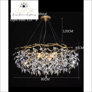 Leaf Crystal Chandelier - Gold / Dia80xH50CM / Warm White - chandeliers