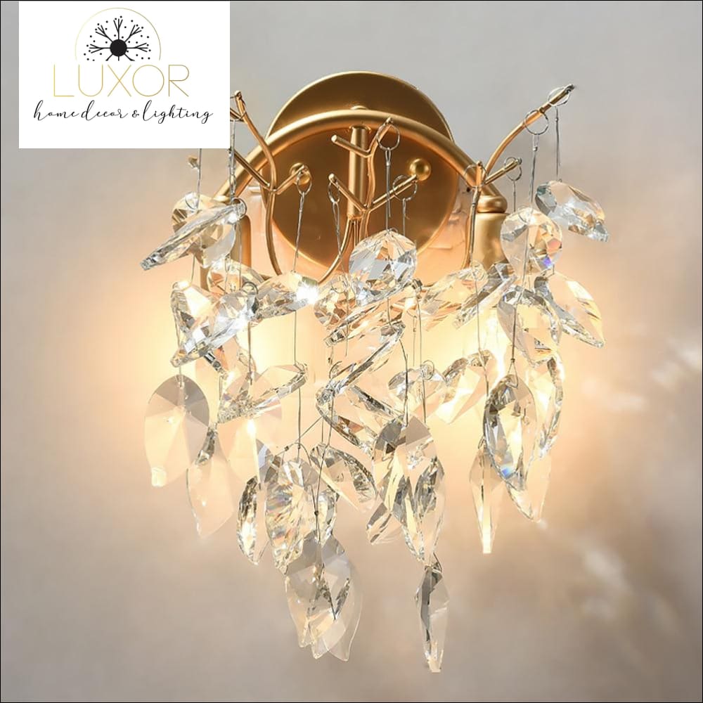 wall lighting Leaf Crystal Wall Sconce - Luxor Home Decor & Lighting